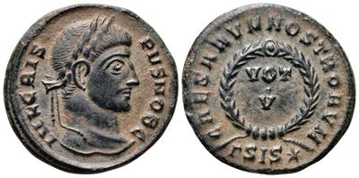 AE3 de Crispo. CAESARVM NOSTRORVM - VOT V. Siscia. 2971813.m