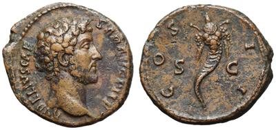 As de Marco Aurelio. COS II. Cornucopia. Roma 3350138.m