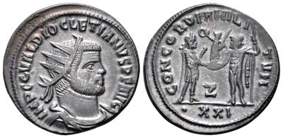Aureliano de Diocleciano. CONCORDIA MILITVM. Antioquía 3765145.m