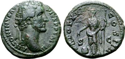 As Antonino Pio. TR POT XIX COS II. Providencia estante a izq. Roma. 6765906.m